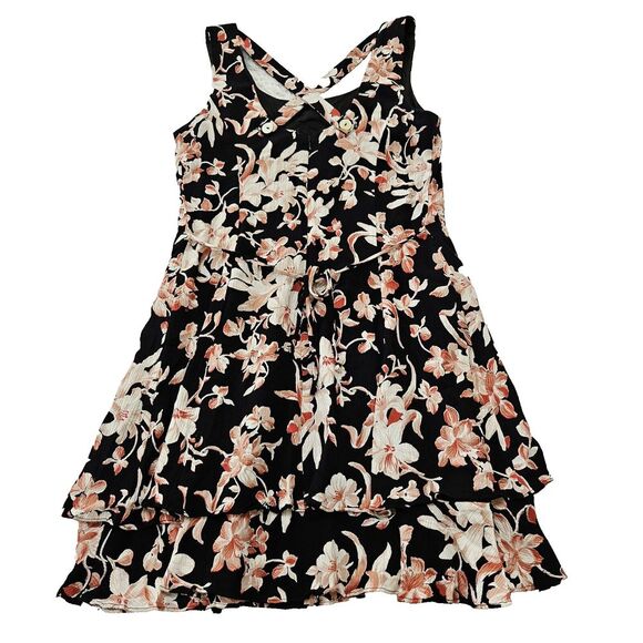 CDC VTG Sz S‎ 90's Pink Floral Crossback Romantic Layered Fairycore Mini Dress - Picture 4 of 11